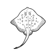 Ray cartoon illustration isolated on white background for children color book