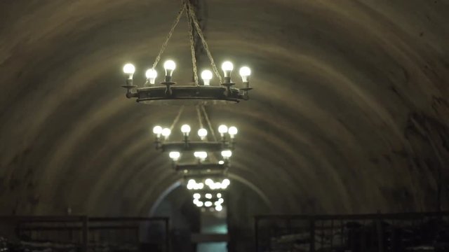 Ancient wine cellars. sparkling wine