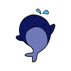 Whale cartoon illustration isolated on white background for children color book