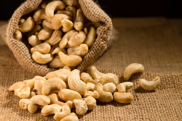 Pile of cashews on the table