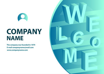 Isometric design of banner with typography. Company page. Web. Vector illustration design.