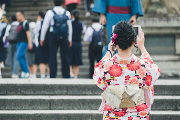 Japanese woman wearing kimono