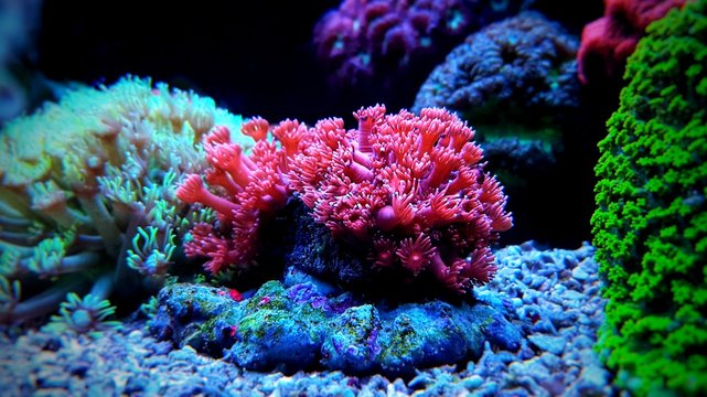 Goniopora lps coral in reef aquarium tank