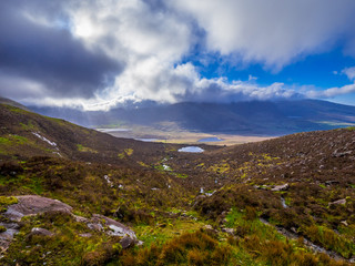 The rocky hills at Connor Pass on Dingle Peninsula Ireland