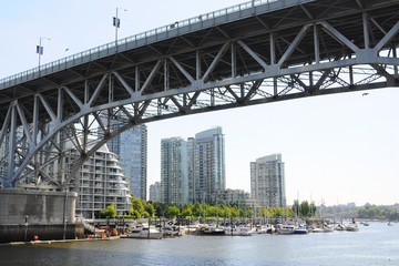 Cityscape of Vancouver at Granville Island in Canada