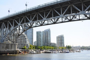 Cityscape of Vancouver at Granville Island in Canada