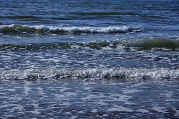 Sea blue water wave ocean surf storm winter spring quiet relax move freshness white foam horizon