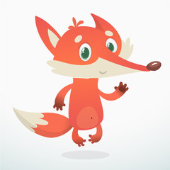  Cute cartoon  fox character. Wild forest animal collection. Baby education. Isolated. White background. Flat design Vector illustration