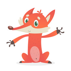 Cartoon fox illustrated. Vector icon
