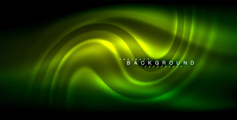 Neon glowing wave, magic energy and light motion background