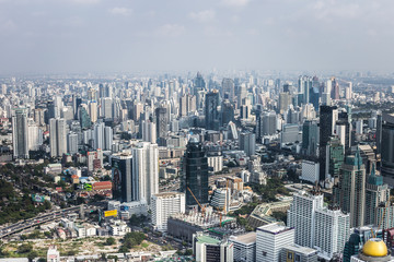 Fototapeta premium Panorama of Bangkok, Thailand. Skyscrapers of Bangkok city 