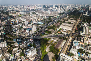 Fototapeta na wymiar Panorama of Bangkok, Thailand. Skyscrapers of Bangkok city 