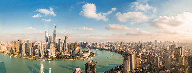 Panoramablick auf die Stadt Shanghai.