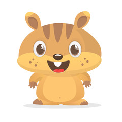 Cute cartoon brown marmot. Groundhog Day isolated vector illustration.