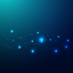 Abstract connecting dots and lines, Polygonal background, technology design, vector illustrator