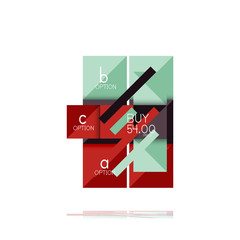 Square option infographic banner. Data and information visualization, geometric design