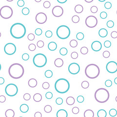 Seamless abstract vector pattern with colorful circles on white background. Vector illustration