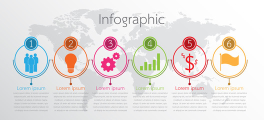 Vector infographic templates used for detailed reports. All 6 topics.