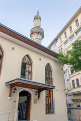 Istanbul, Turkey, 8 June 2018: Aga Mosque, Istiklal Avenue, Beyoglu district of Istanbul.