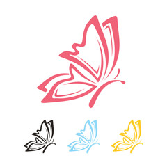 Naklejka premium Creative Butterfly Logo Icon Vector