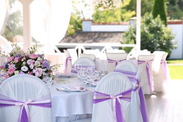 Wedding decor with beautiful outdoor chairs