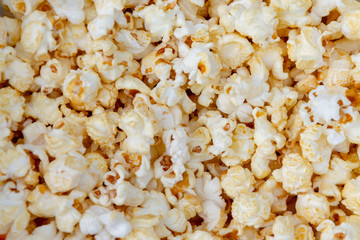 sweet popcorn in closeup