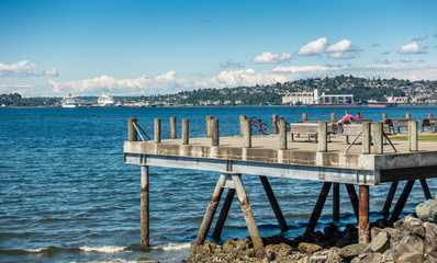 Fototapeta premium Pier And Cruise Liners
