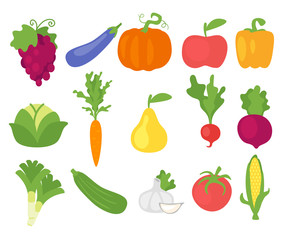 vegetables in simple minimalism style