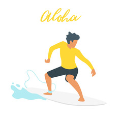 Fototapeta na wymiar surfer silhouette with wave