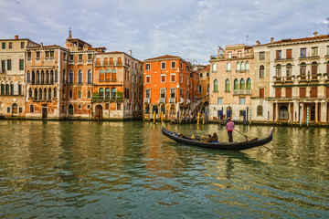 Venice, Italy. Gondola on Grand canal.