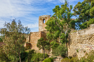 Fototapeta na wymiar Malaga, Spain, Alcazaba fortress. Andalusia