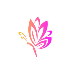 Fototapeta na wymiar Vector Abstract Butterfly Logo Design Template