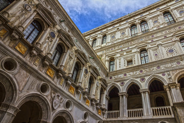 Fototapeta na wymiar Venice, Italy: Palazzo Ducale (Doge Palace) interior, San Marco square