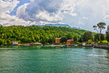 Fototapeta na wymiar Como lake, Lenno town view, Italy