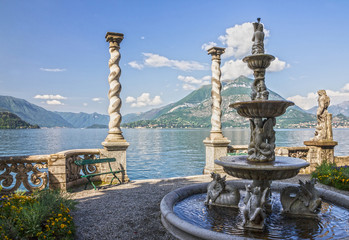 Fototapeta premium Monastero villa, Varenna town, Como lake, Italy, Lombardy