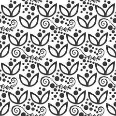 Floral seamless swirl mehendi flower pattern background ornament vector illustration textile style tribal ornate.