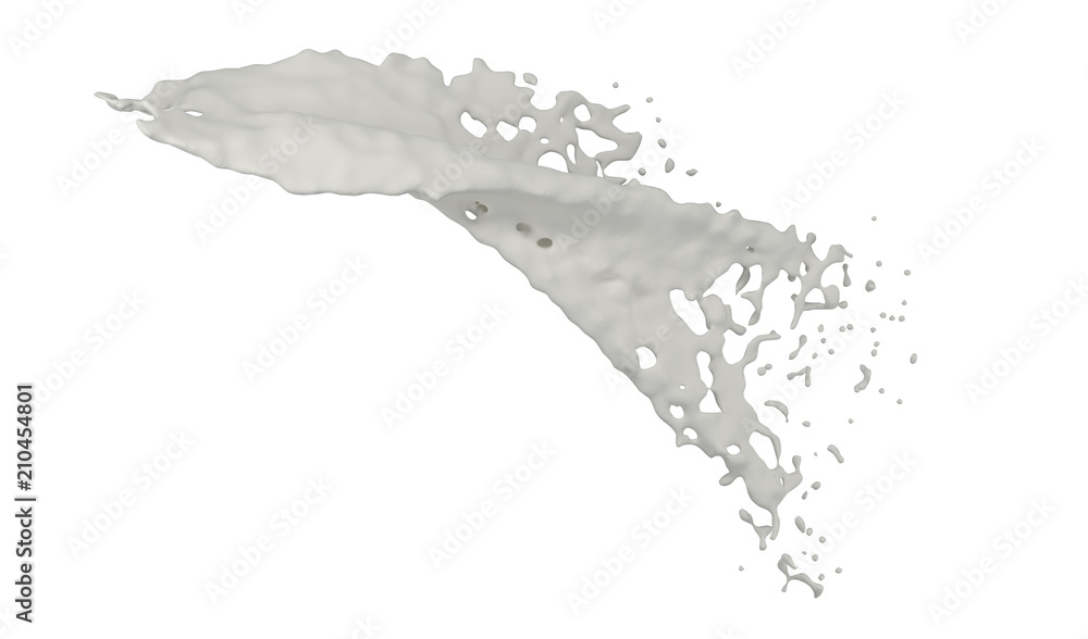 Fototapete 3d render of liquid splash isolated on white background with clipping path