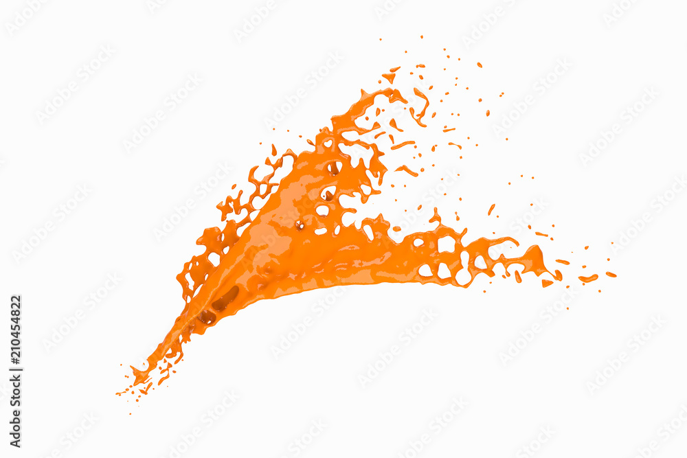 Fototapete 3d render of liquid splash isolated on white background with clipping path