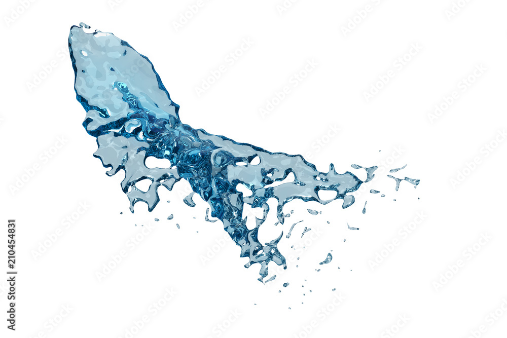 Fototapete 3d render of liquid splash isolated on white background with clipping path