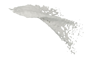 3d render of liquid splash isolated on white background with clipping path