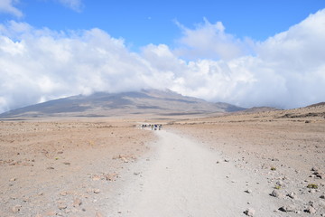 Hikers in the Mount Kilimanjaro, Tanzania
