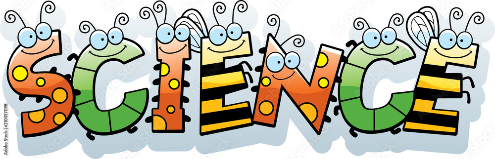 Sticker cartoon science text