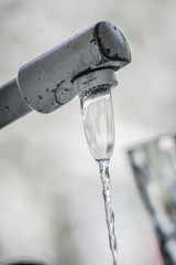 Water Leaving the Faucet, Tap Water