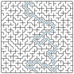 Black square maze 30x30 with help