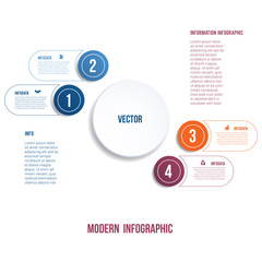 Modern Infographic. Chart template for presentation 4 options
