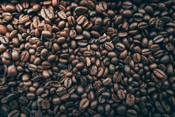 roasted coffee beans, can be used as a background style Vintage