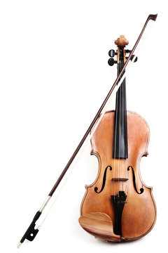 Violin isolated on white background
