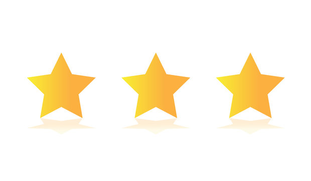 Three stars customer product rating review flat icon for apps and websites 
