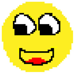 Obraz premium Smiley face drawn in pixels