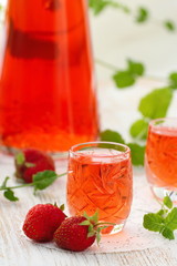 Alcohol strawberry drink